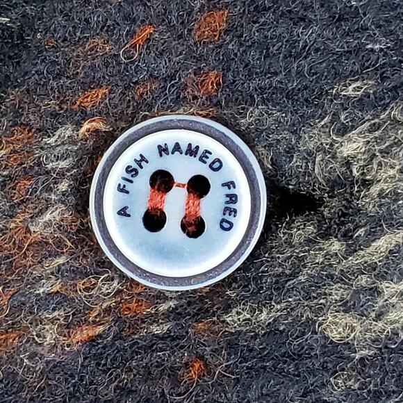 A Fish Named Fred Vest Wool Plaid Waistcoat Blue Grey Check Size 42 Mens New - Picture 12 of 13